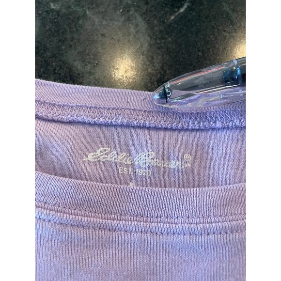 Eddie Bauer  lavender purple 100% Cotton  tagless Tee LG - Picture 2 of 5